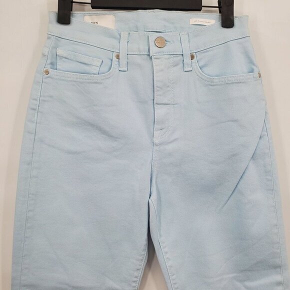 BLDWN Vintage Straight Jeans Hi-Rise Cropped Stretch 27 Womens NWOT Pool Blue - Picture 5 of 13